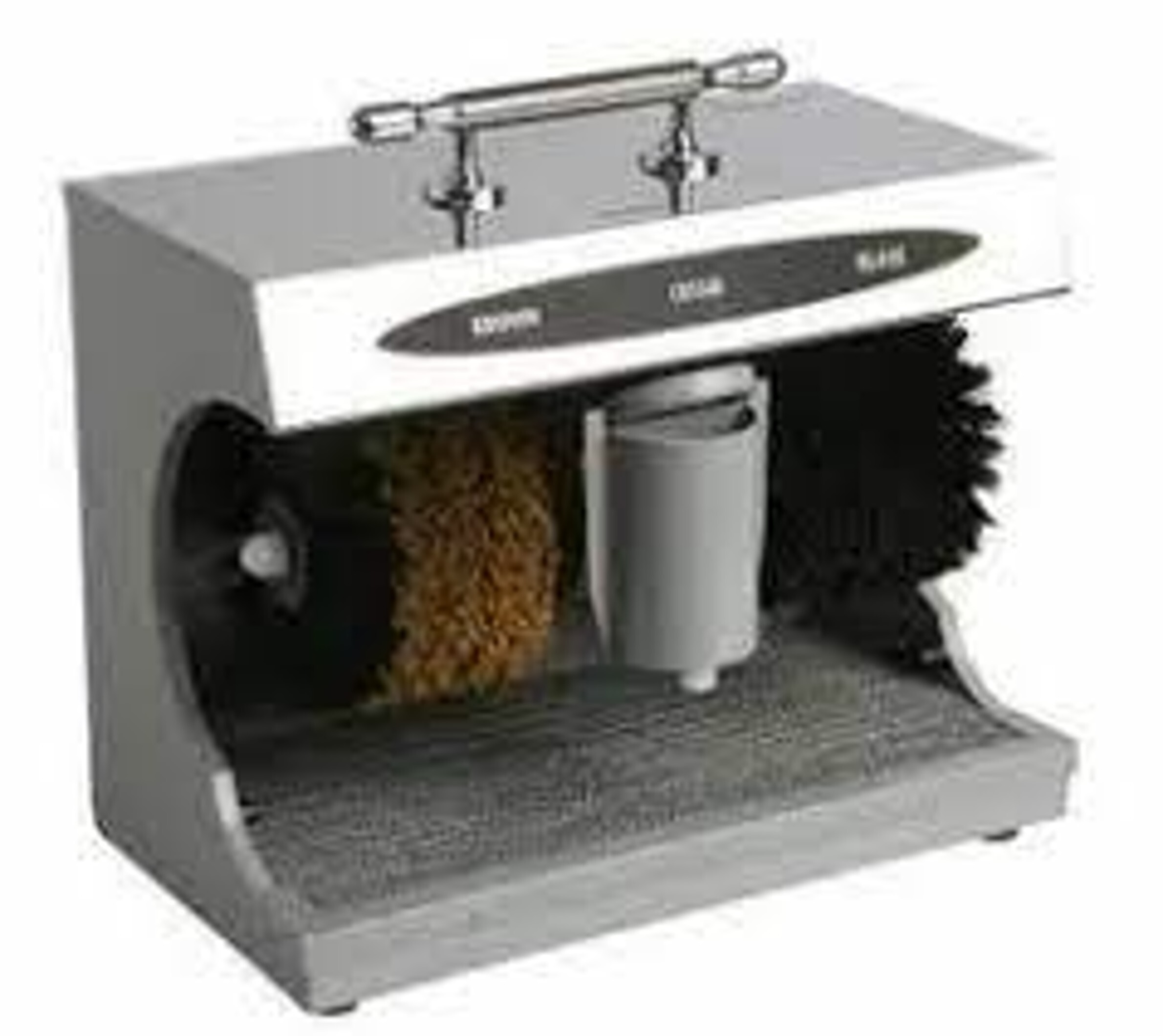 Shoe Shine Machine Classic Model - Metal Body, 375 X 210 X 255 Mm, Golden Color, 220v/50hz, 40w Automatic Power Supply | Ideal For Offices, Schools, Corporates, And Hospitals