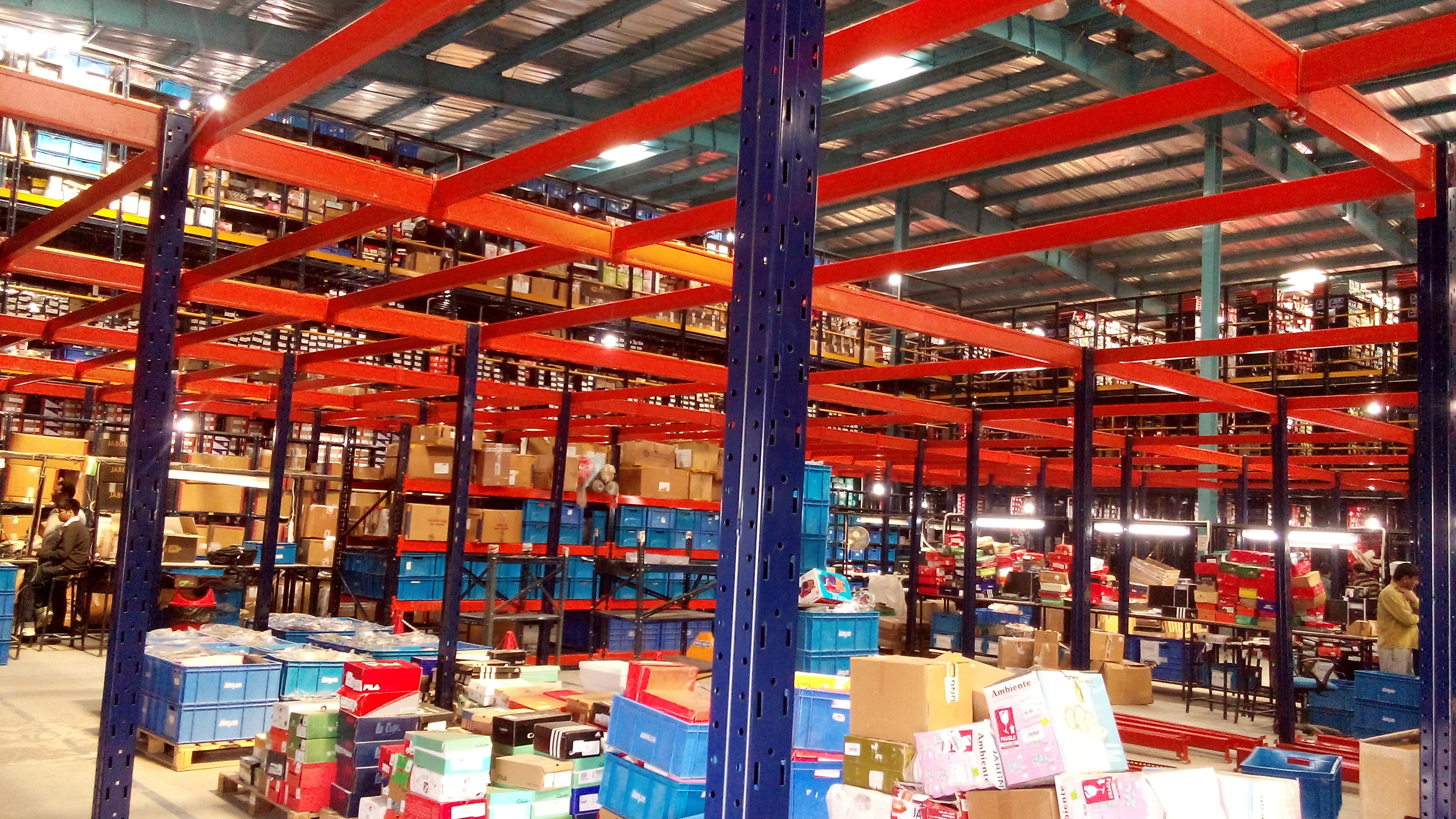 Modular Mezzanine Floor - Ms Material, Various Sizes, Orange Color | Versatile Design, Easy Installation, Customizable Shelving Options