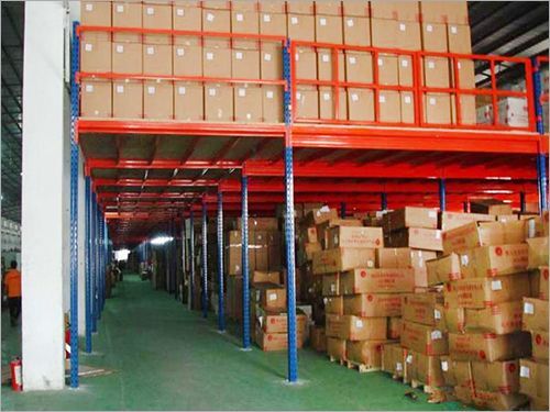 Modular Mezzanine Floor - Ms Material, Various Sizes, Orange Color | Versatile Design, Easy Installation, Customizable Shelving Options