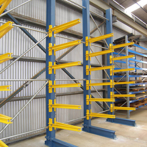 Orange And Blue Cantilever Racking System