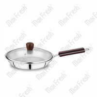 ग्लास लिड के साथ स्टेनलेस स्टील फ्राई पैन