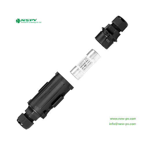 Nspv Solar Fuse Connector - 1500vdc Rated Voltage, 100a Max Inline Current, Ip68 Waterproof Protection, Ul94-v0 Flame Resistant, -40 To +85°c Operating Temperature, Black Pc/pa Insulation Material