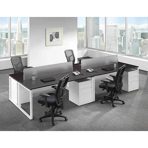 Modern Office Workstation - Color: White