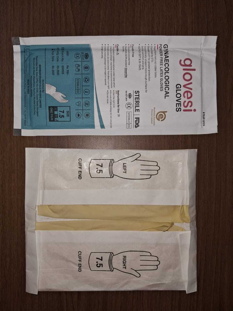 Gynaecological Surgical Gloves - Natural Rubber Latex, Creamy White, 2 Mg/dm2 Powder Content | Elbow Length, Beaded Cuff, Micro Rough Texture, Powder-free
