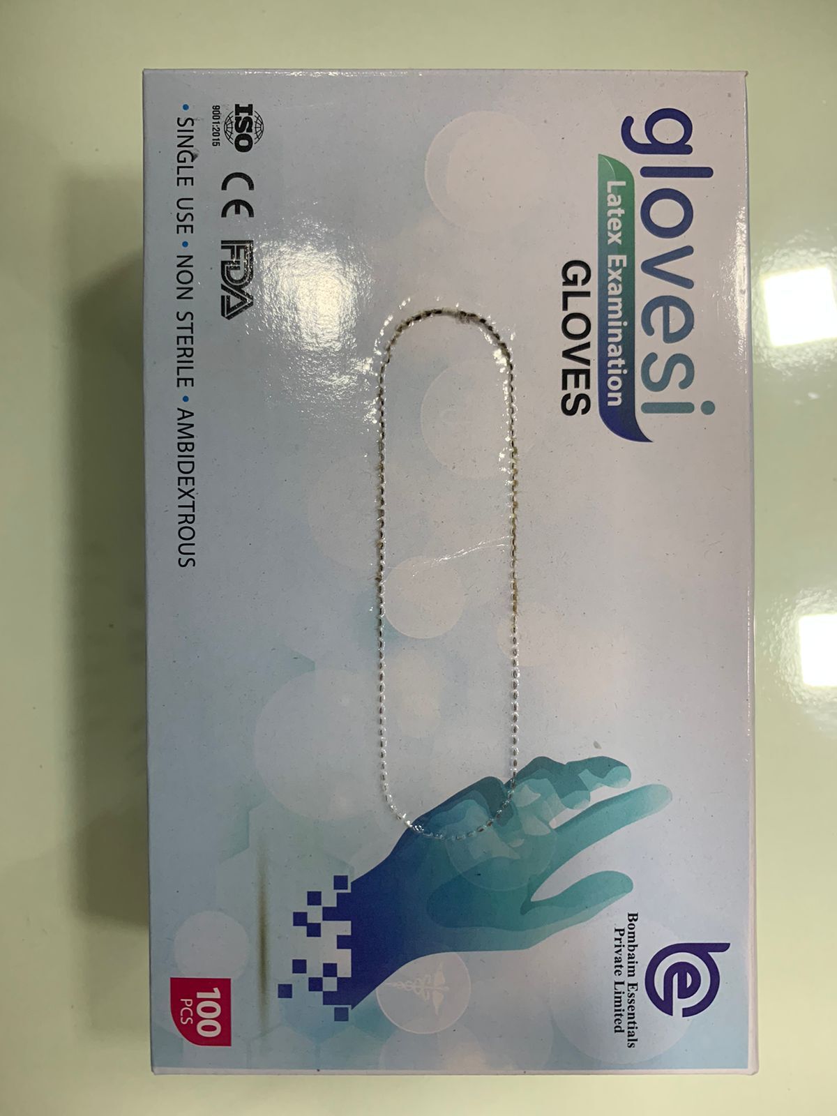Latex Examination Gloves - Rubber Latex Powder Free Ambidextrous Design | White Color Non-sterile Smooth Surface Ideal For Medical Use