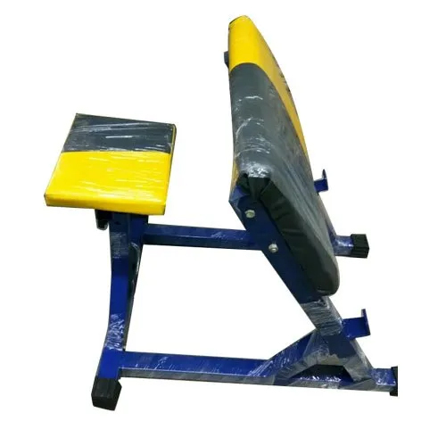 Biceps Curl Machine - Commercial Grade Blue & Yellow Bench | Manual Operation for Muscle Toning and Strength Gain