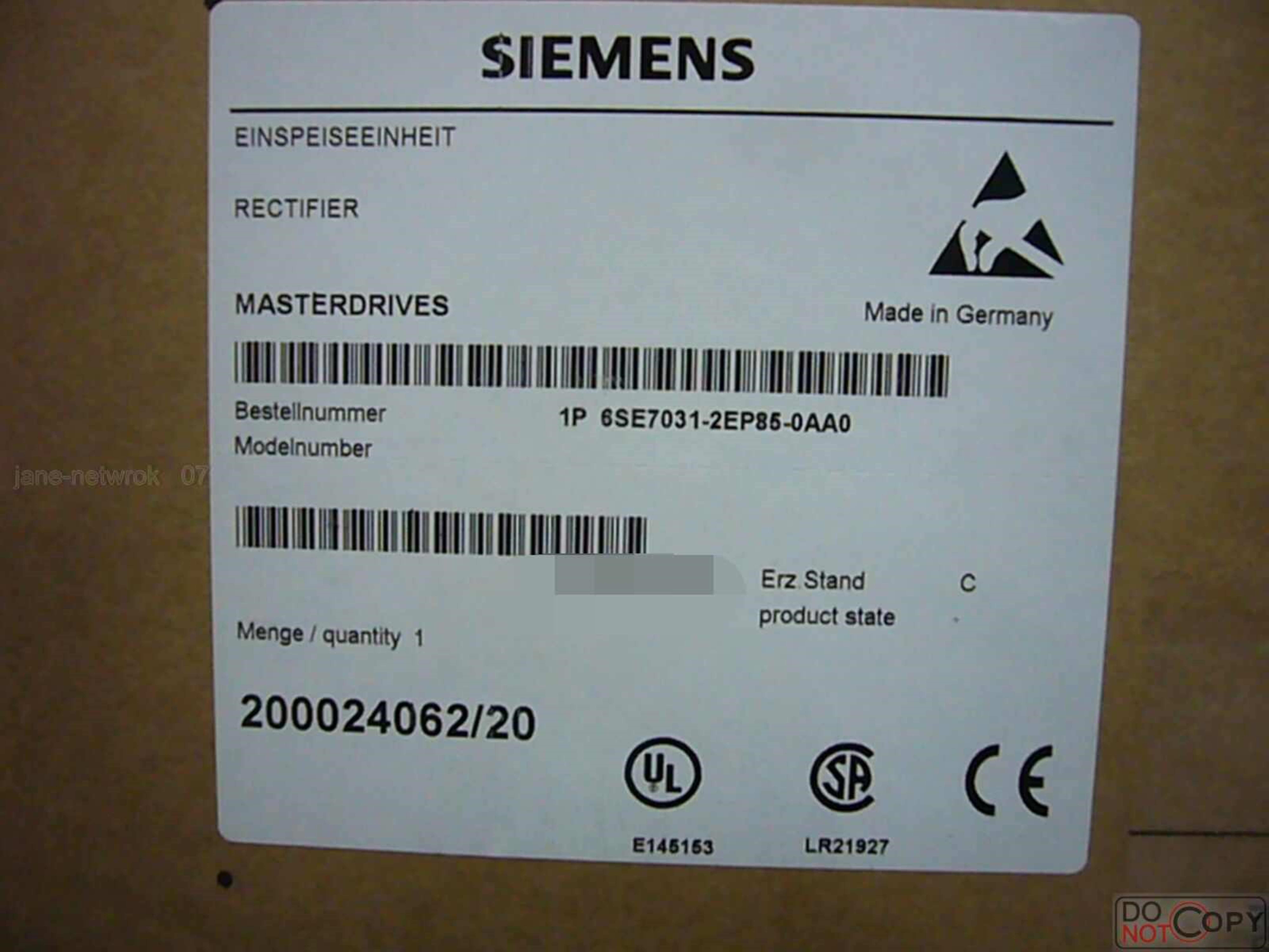 6se7031-2ep85-0aa0-siemens Programmable Logic Controller - Dimension (L*w*h): M] Width Height Depth 270 1050 Millimeter (Mm)