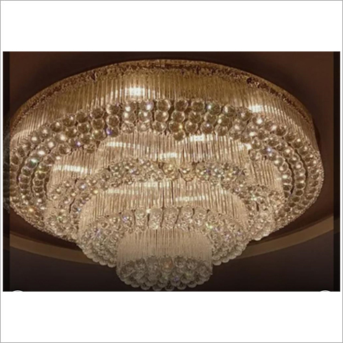 Crystal Chandelier - Glass Material, Round Shape, Bronze Color | Modern Design, Energy Saving LED Light, Stylish Patterns, Simple to Hang
