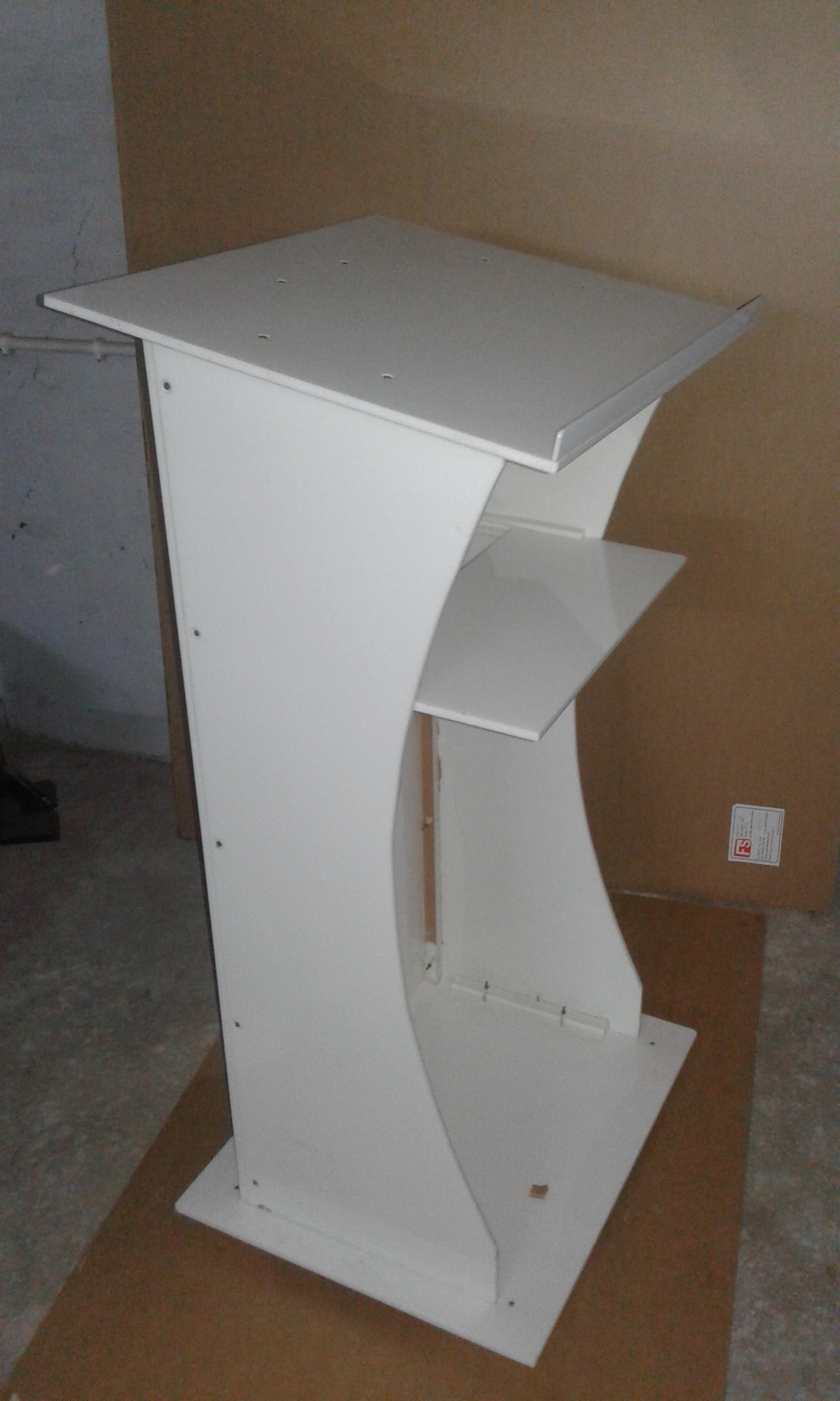 White Acrylic Lecture Stand No Assembly Required