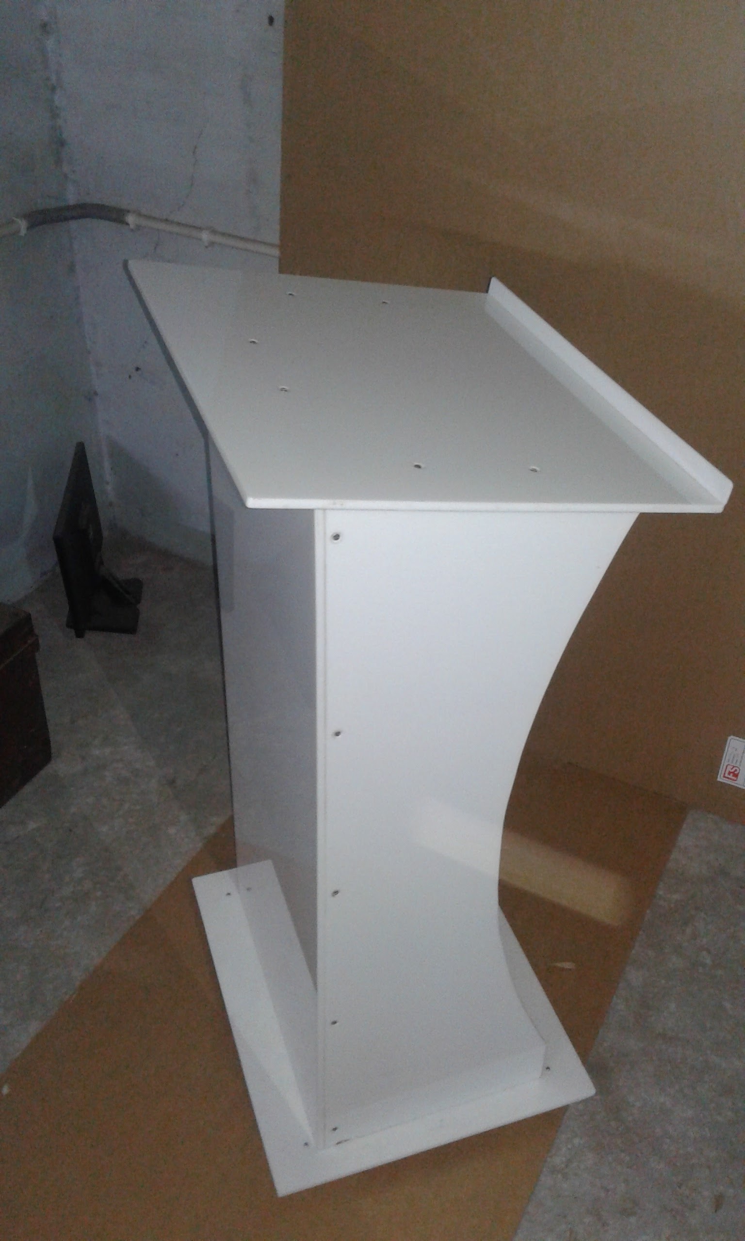 White Acrylic Lecture Stand No Assembly Required