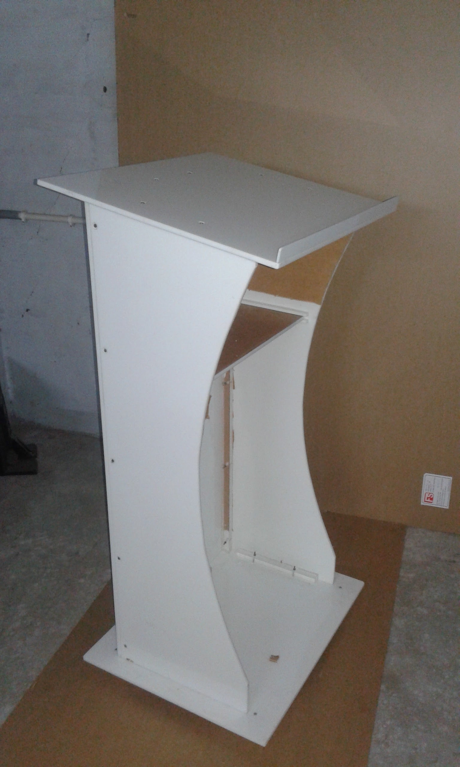 White Acrylic Lecture Stand No Assembly Required