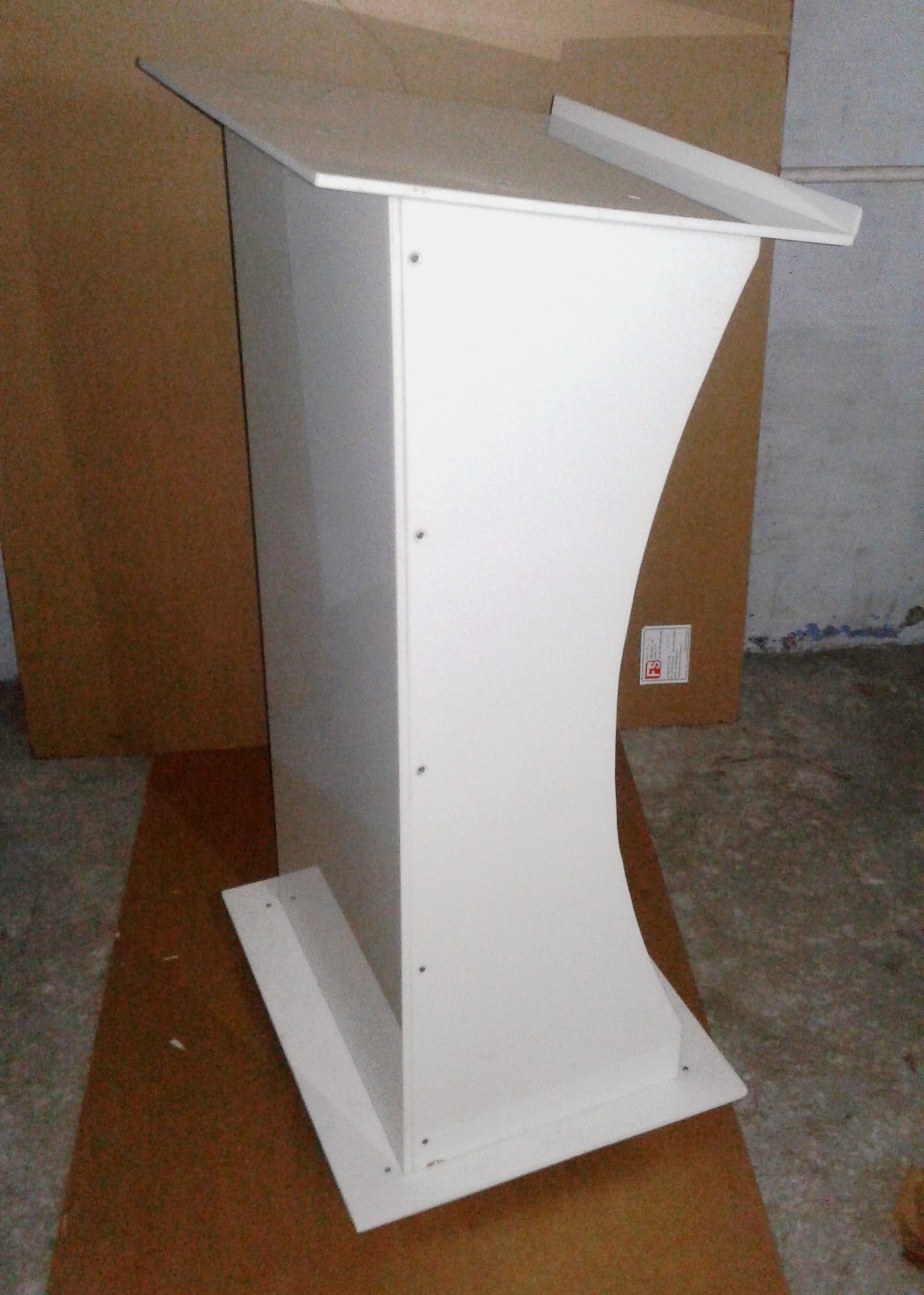 White Acrylic Lecture Stand No Assembly Required