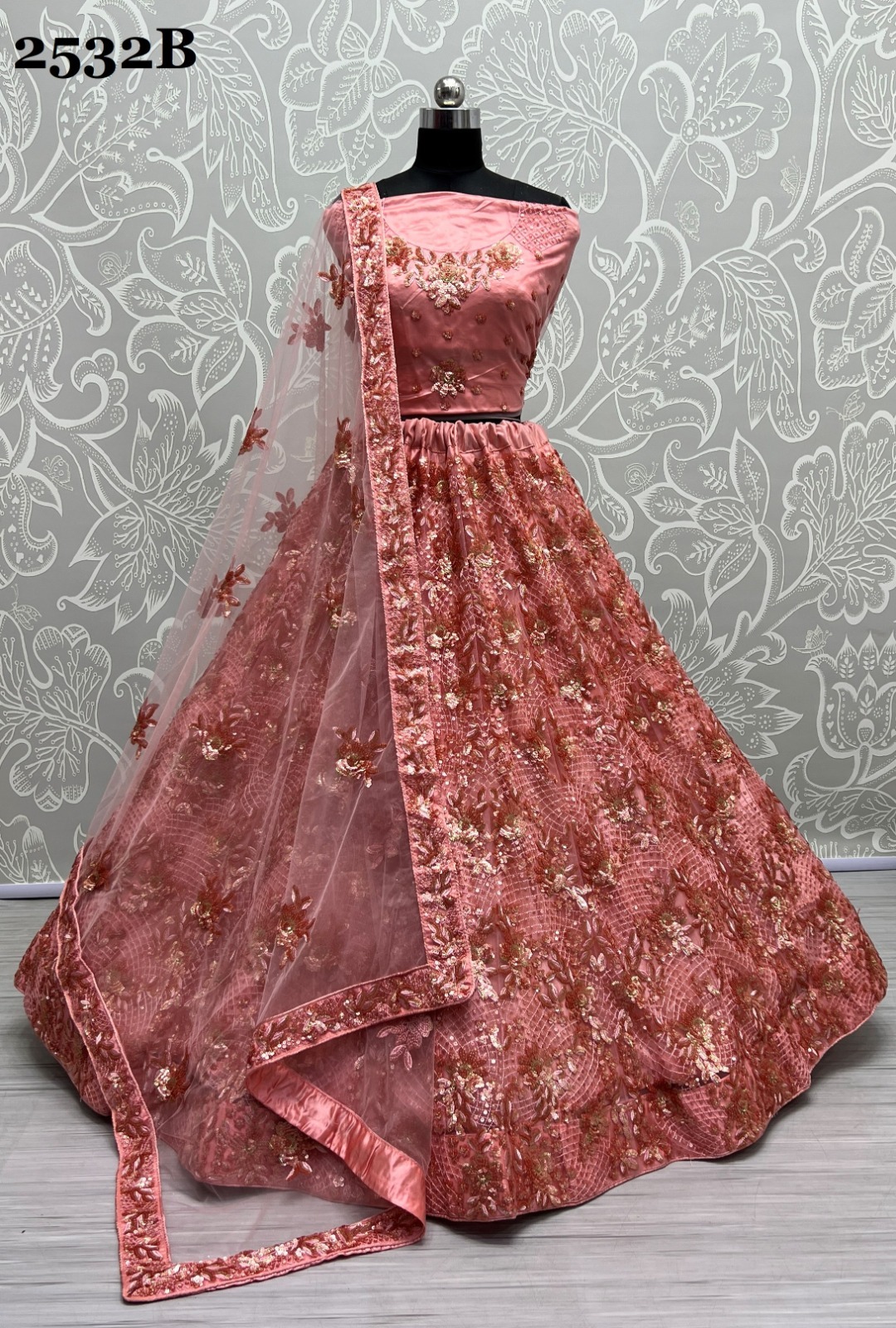 Traditional Designer Embroidered Bridal Lehenga