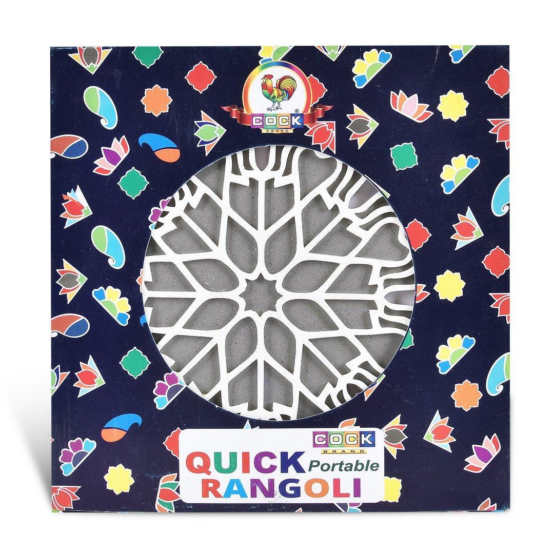 Quick Portable Rangoli (1 Pcs.) - Plastic Material, 31 X 1 X 30 Cm , White Color, Lightweight & Easy To Use For Holi Decoration