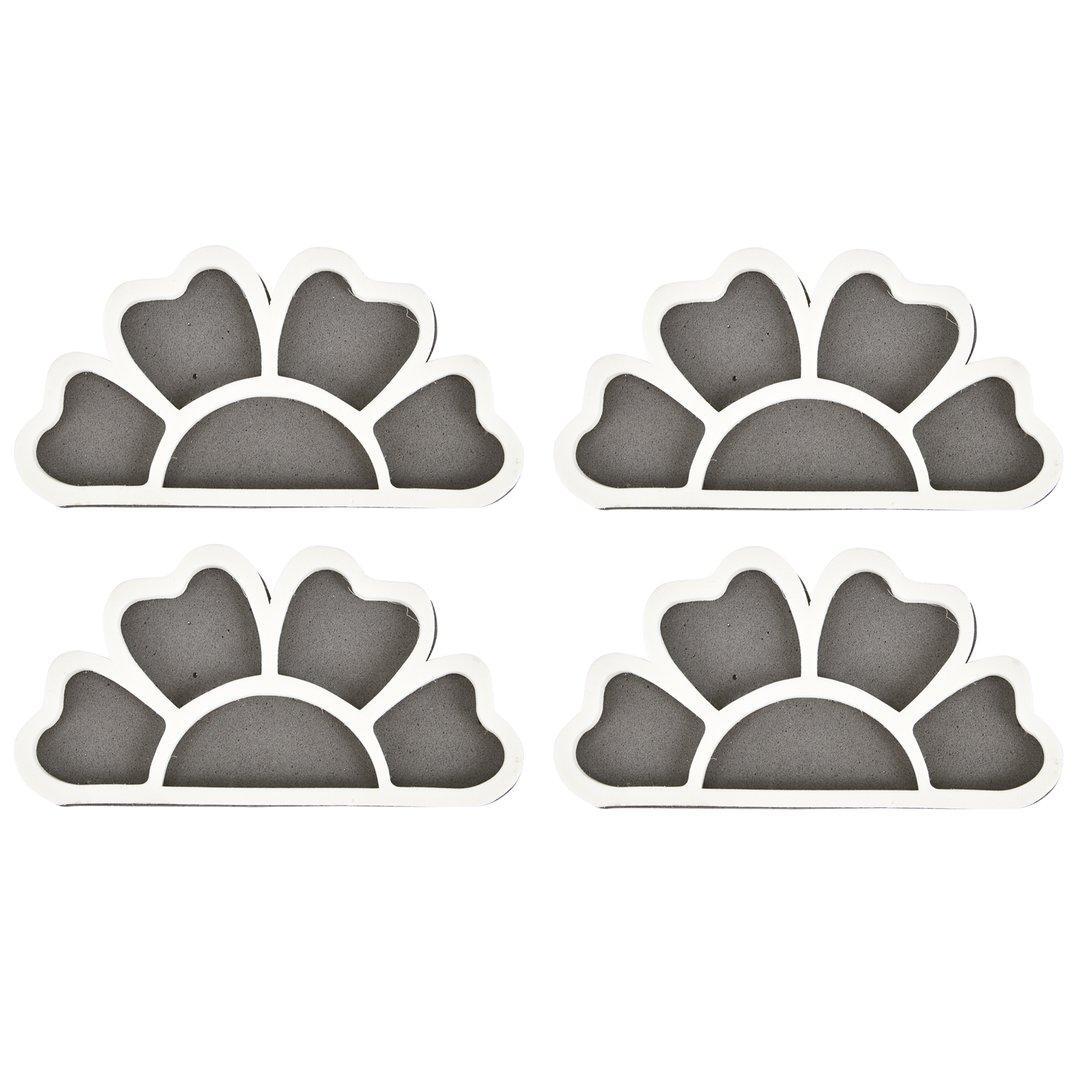 Quick Portable Rangoli (Small 4 Pcs.) - Plastic, 12 X 12 X 4 Cm Each, White | Eco-friendly, Easy To Use, Lightweight, Ideal For Holi Decoration