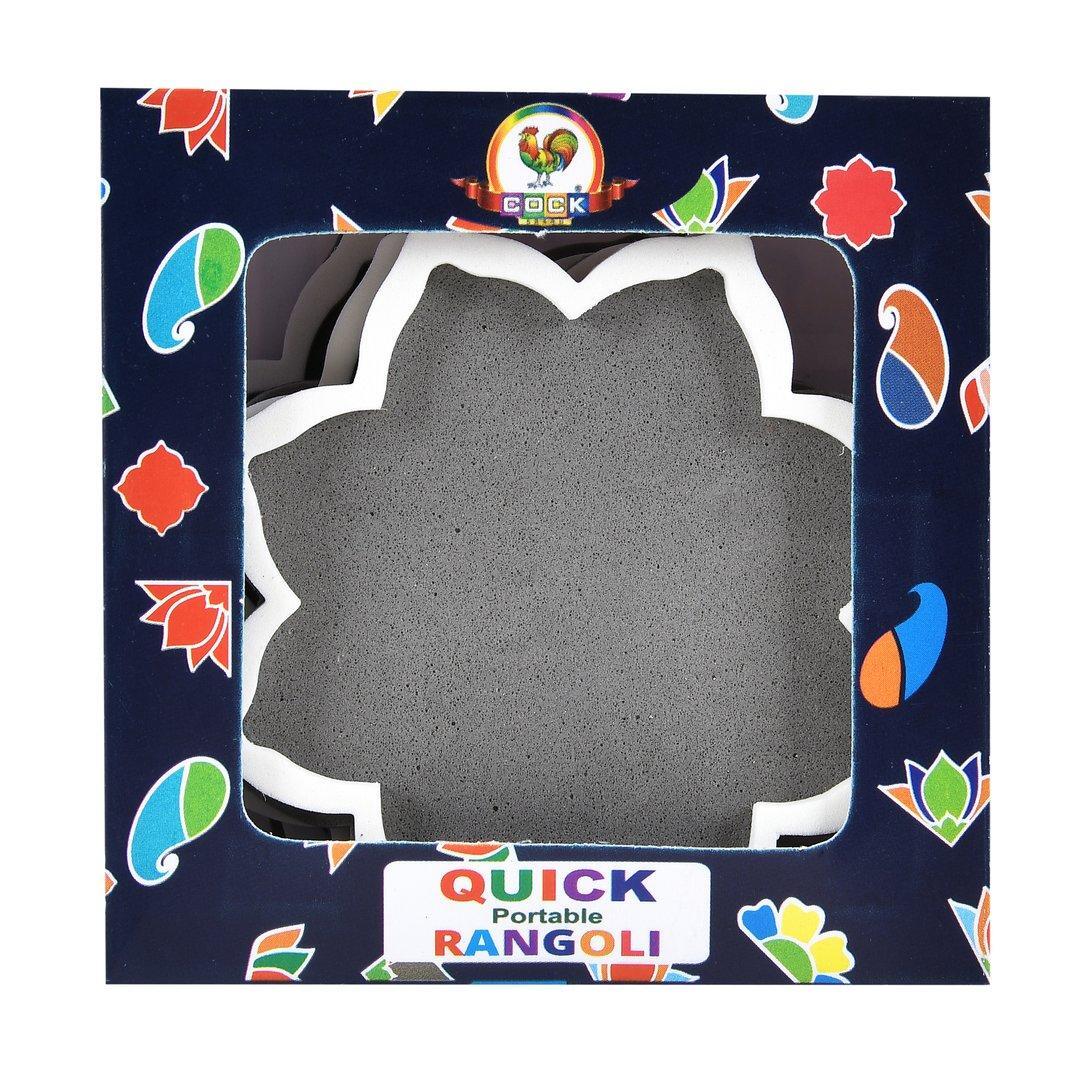 Quick Portable Rangoli (Small 4 Pcs.) - Plastic, 12 X 12 X 4 Cm Each, White | Eco-friendly, Easy To Use, Lightweight, Ideal For Holi Decoration