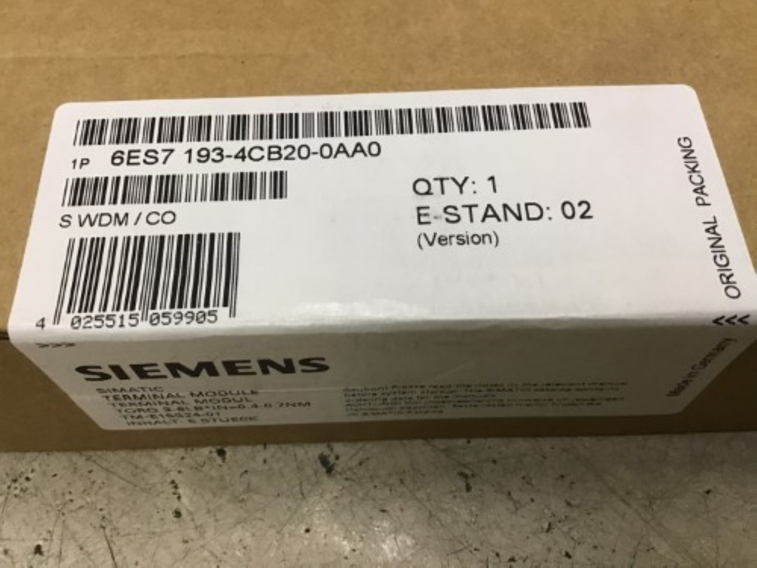 6es7193-4cb20-0aa0-siemens Programmable Logic Controller - Application: Simatic Dp