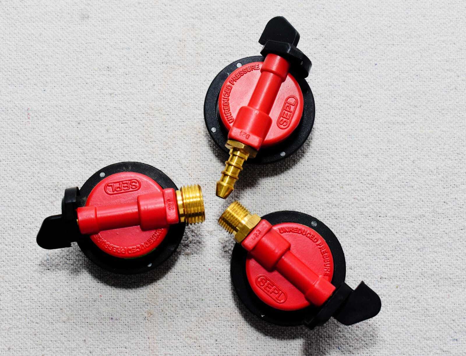 Commercial High Pressure Gas Adaptor - Metal, Non-return Valve Equipped | Efficient Sealing, Leak Proof Finish, Compact Design
