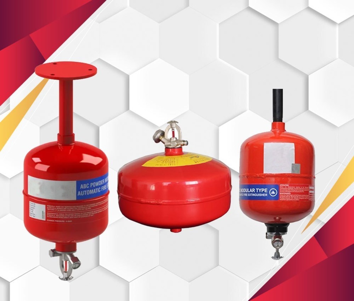 Automatic Modular Fire Extinguisher - Mild Steel, 1 Kg To 15 Kg Capacities | Red, Automatic Fire Detection And Suppression For Industrial And Commercial Use