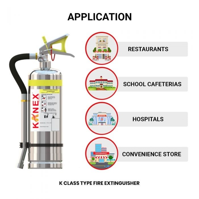 Kitchen Fire Extinguisher - Mild Steel, Silver Color | Two-year Warranty, Designed For Commercial Kitchen Fire Suppression Systems
