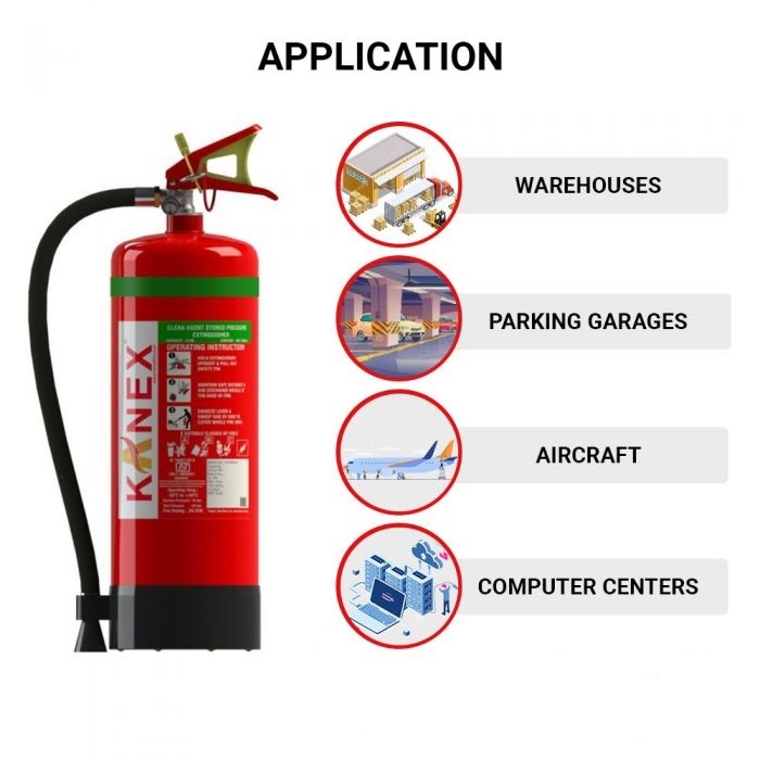 Clean Agent Fire Extinguisher 2 Kg (Hfc236fa Based Portable Stored Pressure) Application: Industrial