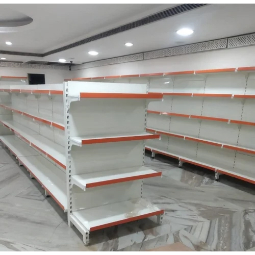 White-Orange Mild Steel Retail Display Rack