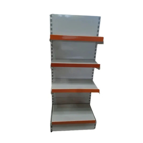 White-Orange Powder Coated Mild Steel Storage Rack