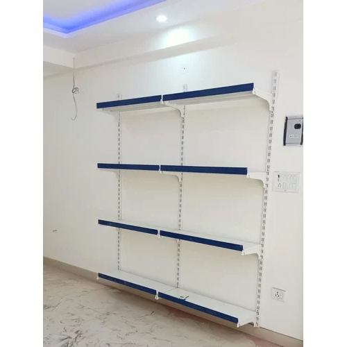 White-blue Wall Mounted Display Rack