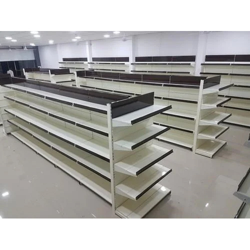 White-orange Supermarket Display Rack