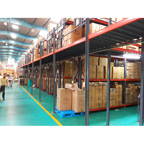 Silver Industrial Two Tier Racking System