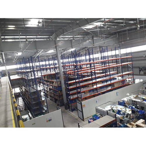 Silver Industrial Two Tier Racking System