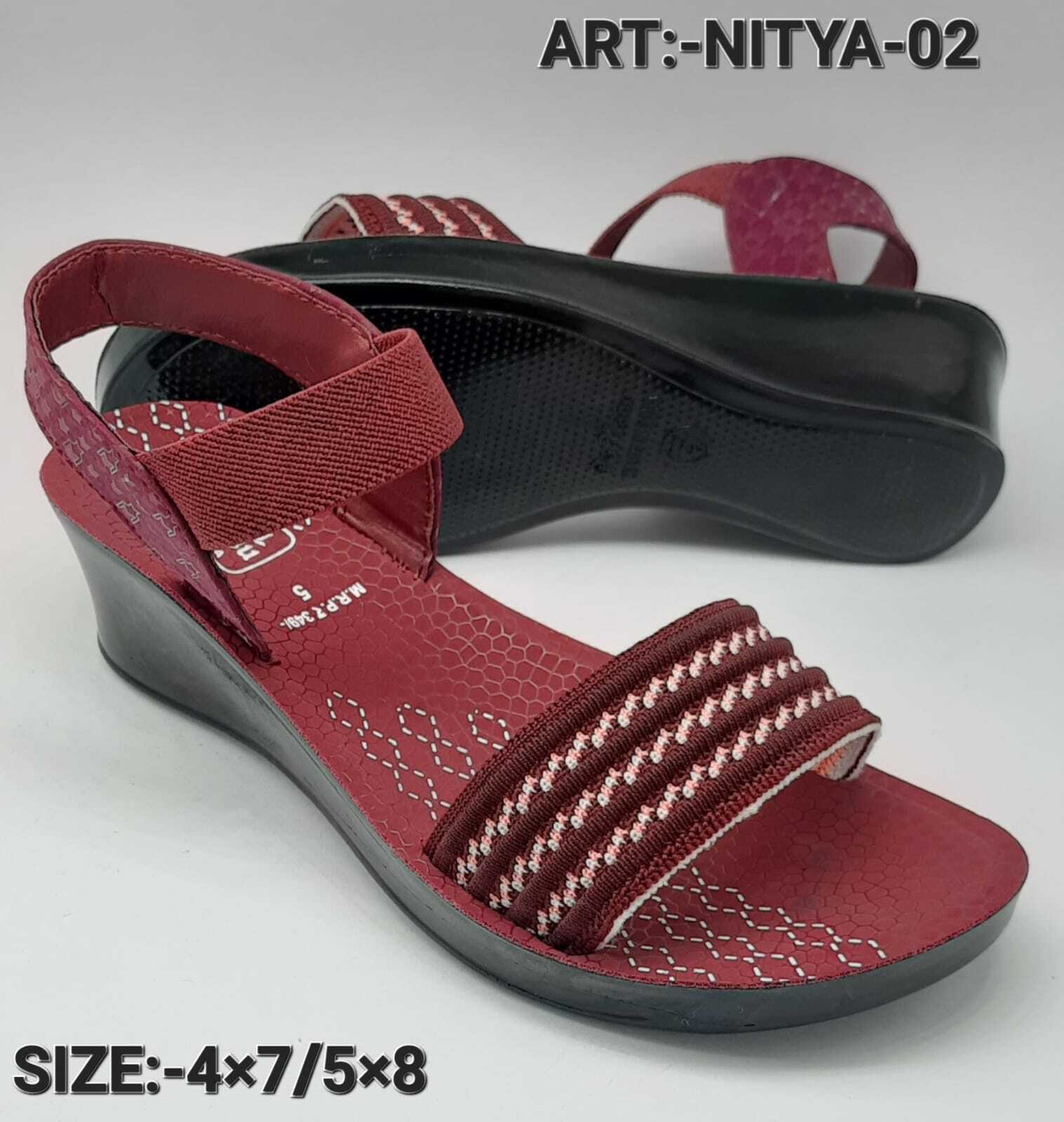 Nitya 01 - Pu Material, Medium Heel, Open Toed Sandals | Velcro Style, All Colors For Girls, Fashionable & Breathable For Casual Or Dressy Occasions