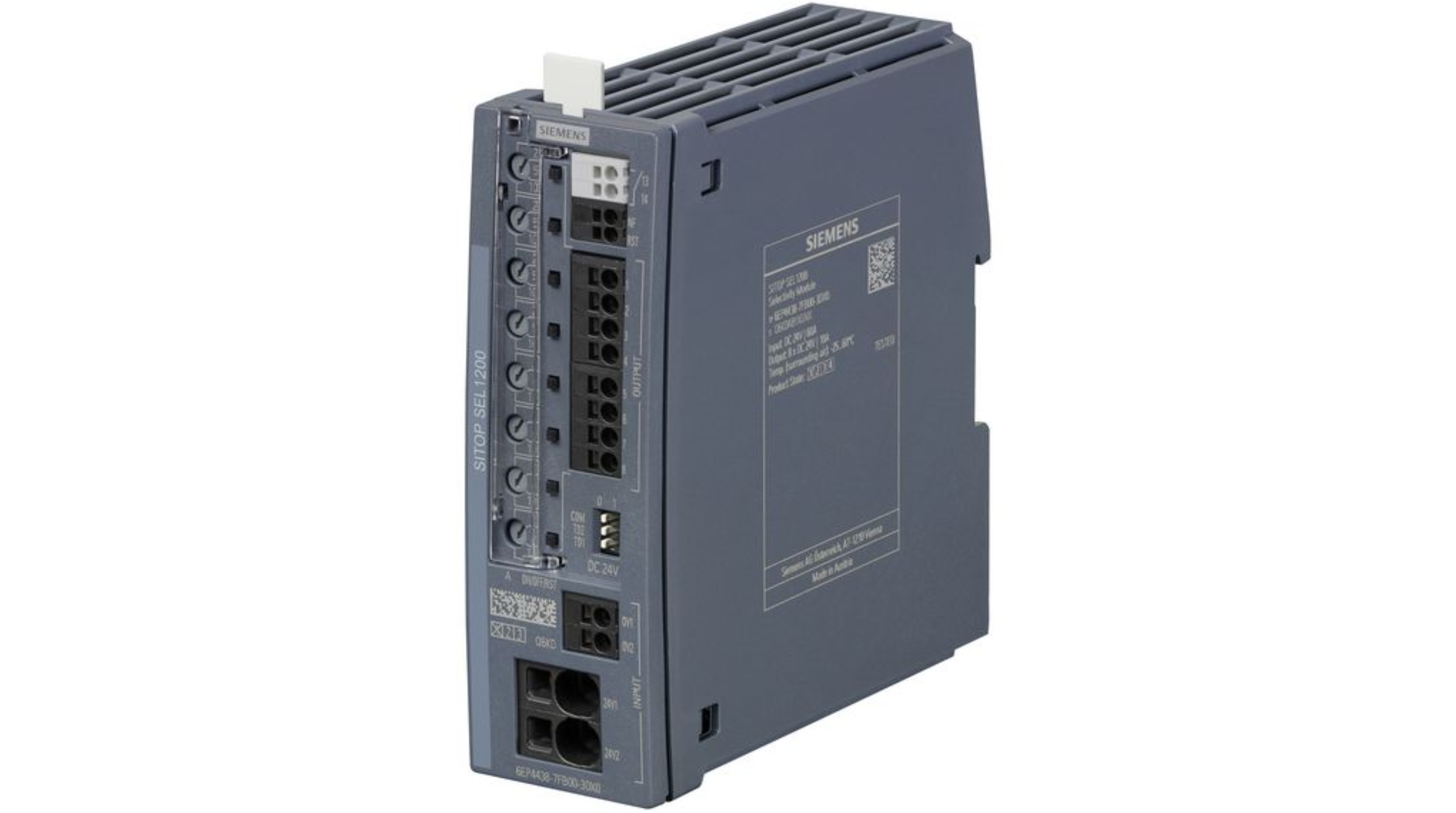 6ep44387fb003dx0-siemens Programmable Logic Controller - Application: Sitop Sel1200 Selectivity Module 8-channel Switching Characteristic Input: 24 V Dc/60 A Output: 24 V Dc/8 X 10 A Threshold Adjustable 2-10 A With Monitoring Interface *Ex Approval No Longer