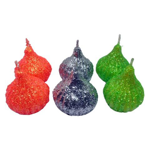 Glitter Modak Candle Set of 6 - Gel Wax, Various Sizes | Multicolored, Handmade, Color Changing, Perfect for Home Decoration
