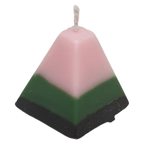 Pyramid Road Opener Aroma Candle - Gel Wax, Various Sizes, Multicolored, Woody Fragrance, Handmade Pillar Design, Cotton Wick for Home Decoration