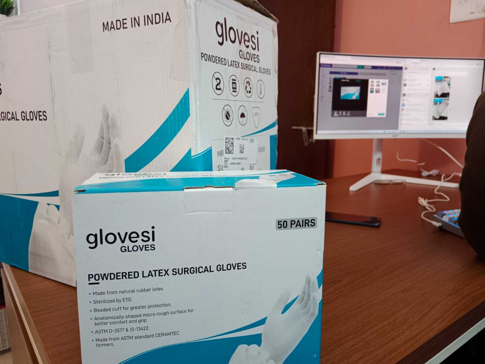 White Surgical Sterile Gloves