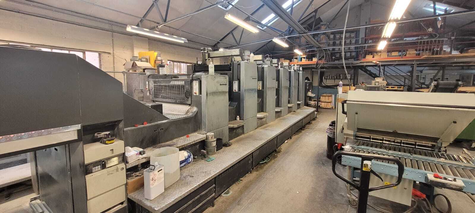 Heidelberg Cd102-5+l - Stainless Steel, Automatic Plate Change, 5 Colors | Control Console, Ir Dryer, Ink Temperature Control, Varidamp Dampening, Powder Spray, Automatic Wash Up Devices