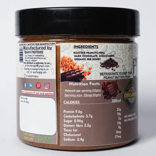 340gm Honey Choco Chips Chocolate Peanut Butter - Raw Milk, Vacuum Sealed, Original Flavor | Creamy Nutty Delight For All Occasions