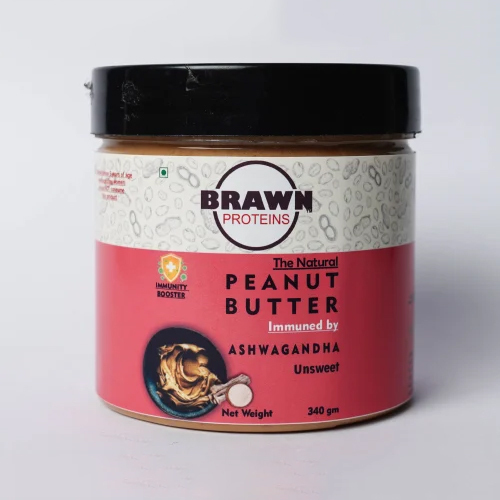 Ashwagandha Unsweet Peanut Butter - Raw Peanuts, Vacuum Pack, Original Flavor | All-natural, No Added Sugars Or Preservatives, High Protein And Healthy Fats