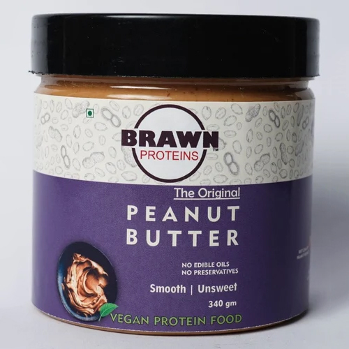 340gm Smooth Unsweet Peanut Butter - Raw Peanuts, Unsweetened Flavor, Vacuum Pack , Healthy Option With No Preservatives Or Added Colors