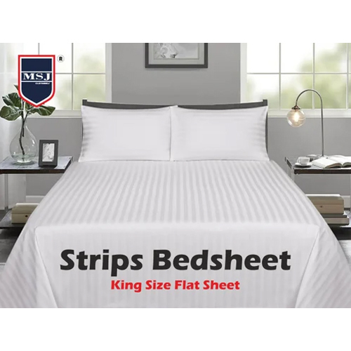 White Strips Bedsheet - Feature: Washable