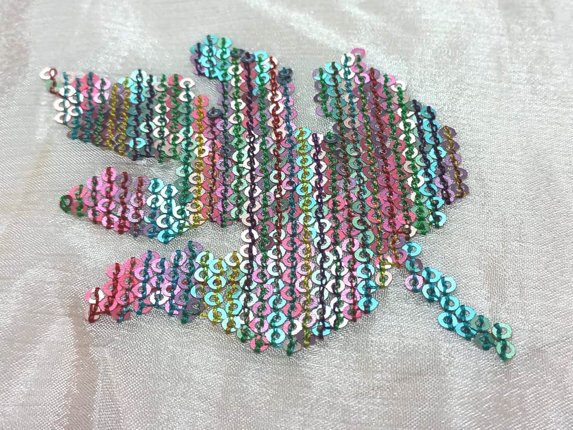 Latest Sequins Embroidery Butta Fabric By Madhav Fashion - Color: Dyeable