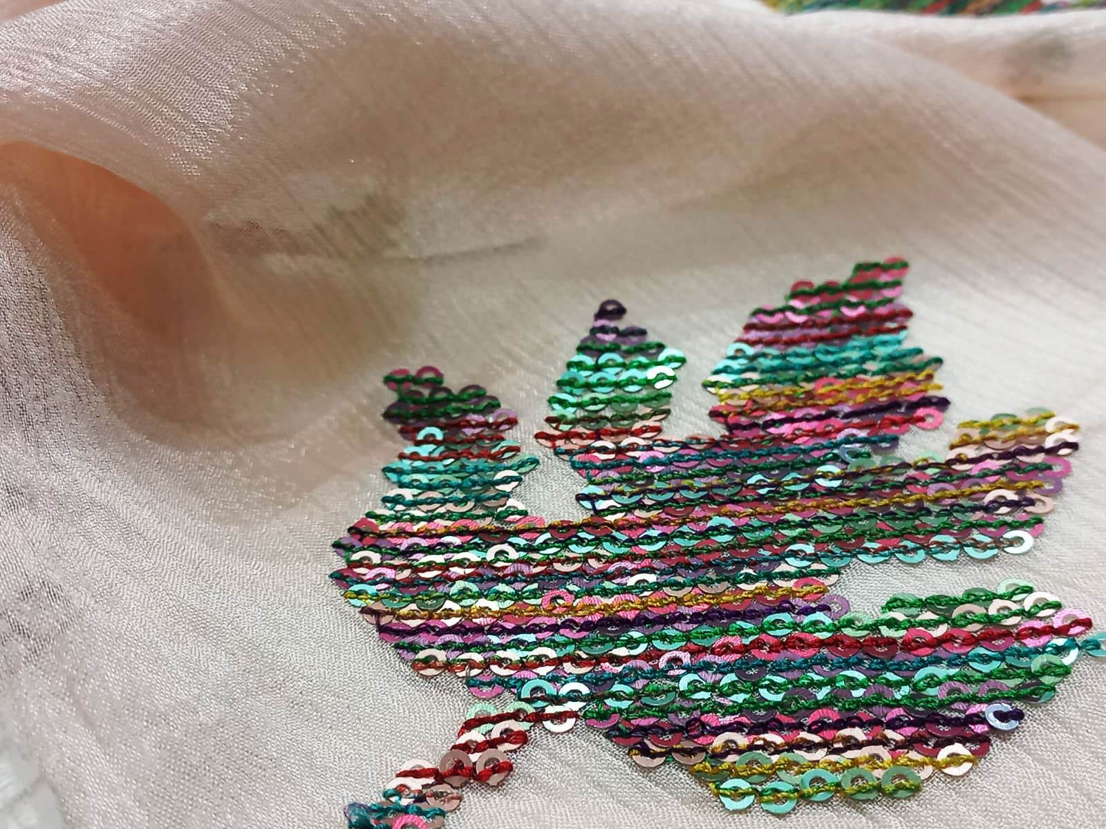 Latest Sequins Embroidery Butta Fabric By Madhav Fashion - Color: Dyeable