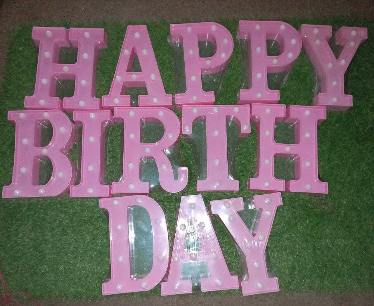 Enjoy Led Alphabet-light - Plastic, 4x8 Size, Golden & White Color, Animation Display Function | Polished Finishing, Ideal For Decorative Themes