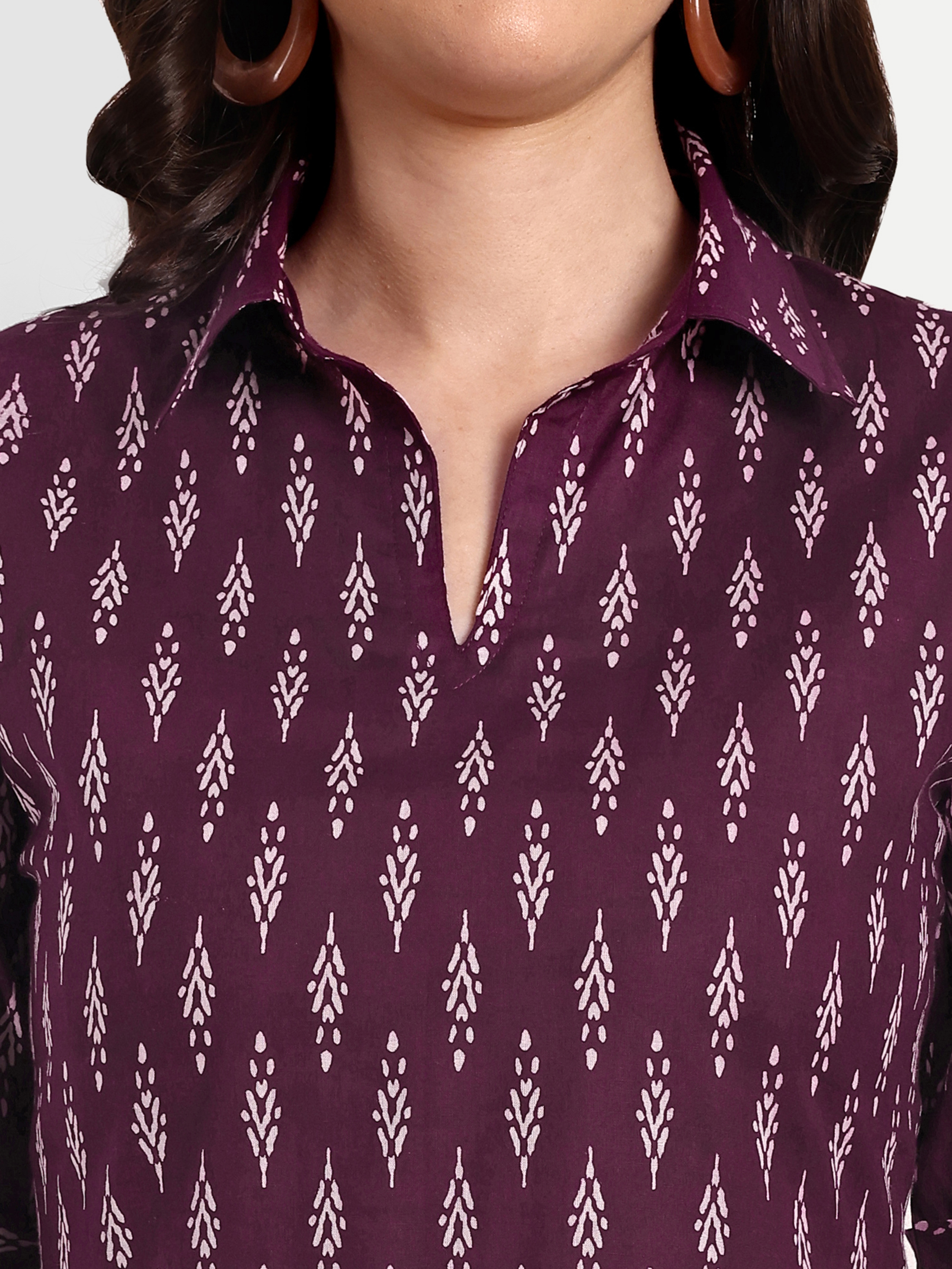 Washable Purple Peplum Coord Sets