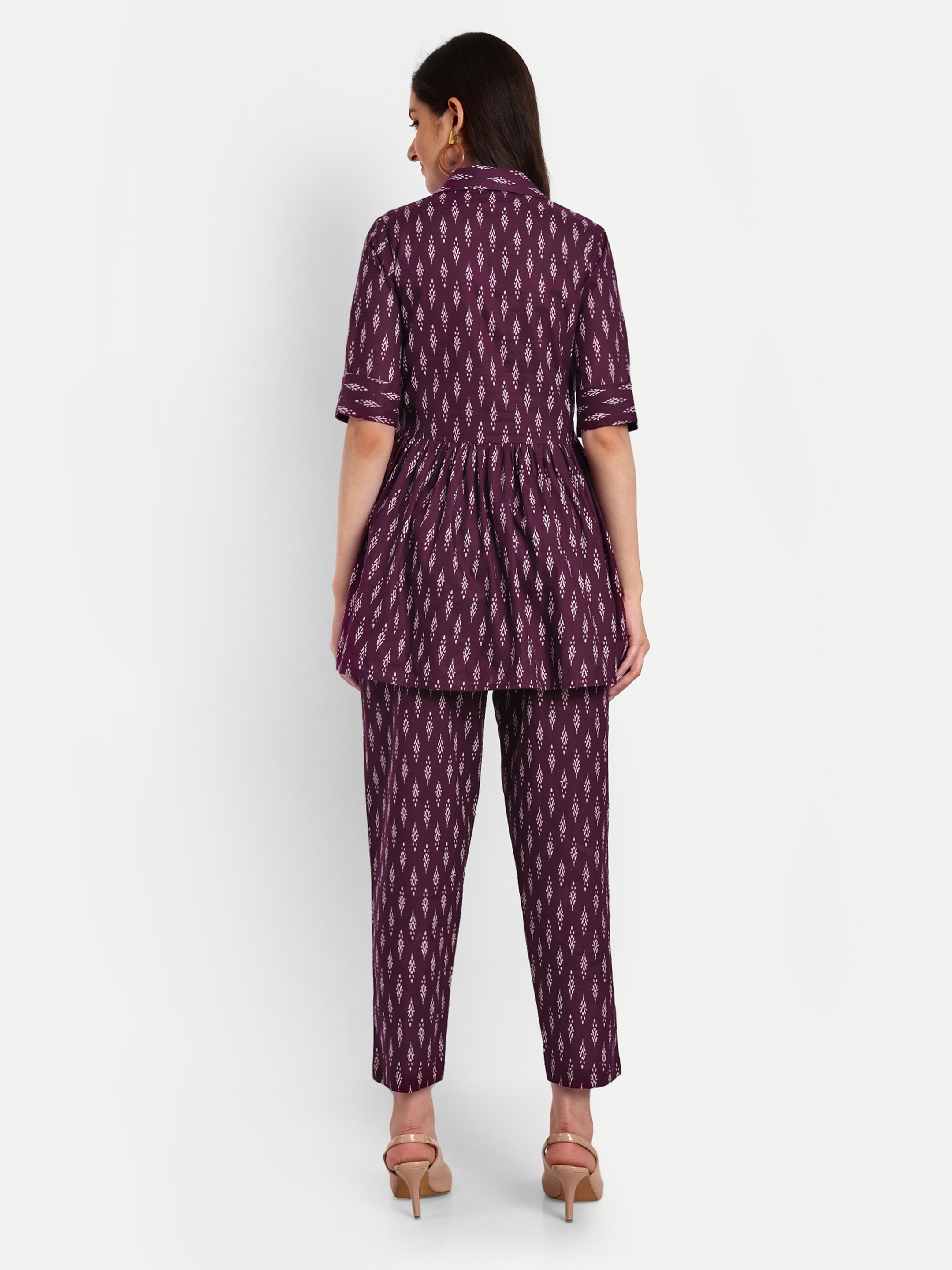 Washable Purple Peplum Coord Sets