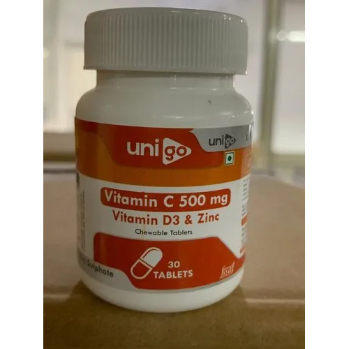 Unigo Vitamin C Vitamin D3 With Zinc Chewable Tablets Age Group: Suitable For All Ages