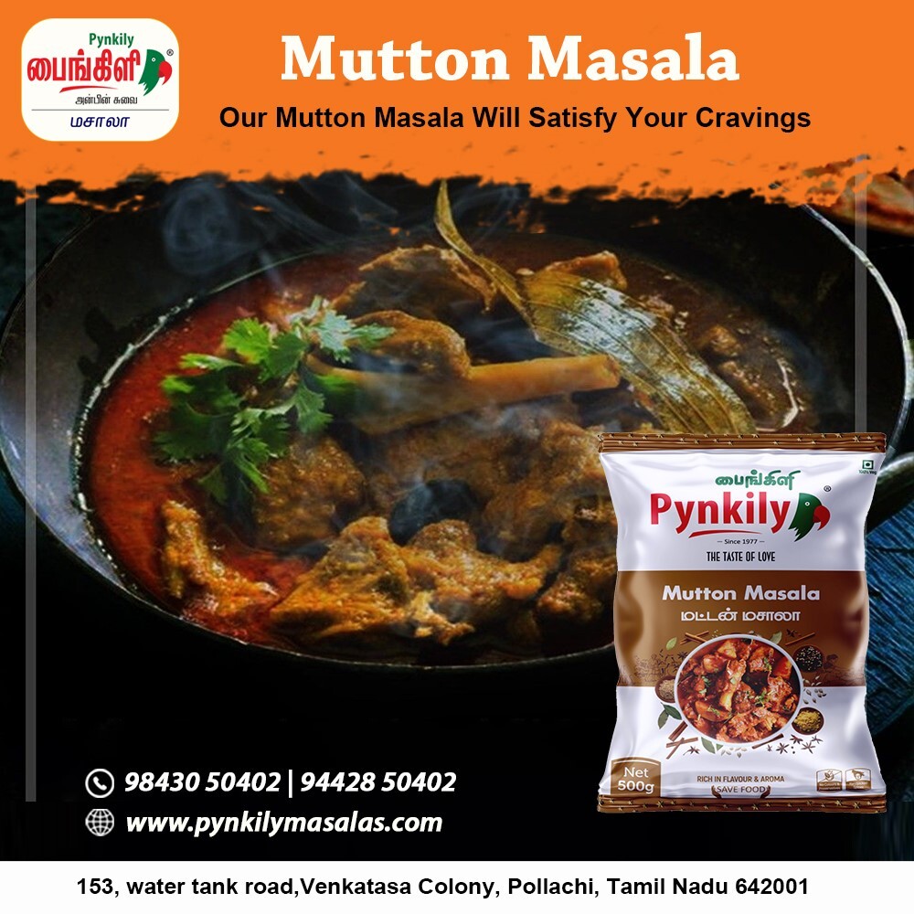 Pynkily Mutton Masala - Organic Meat Masala Blend | Powdered Shape, 500g To 50kg Packets, 4 Months Shelf Life