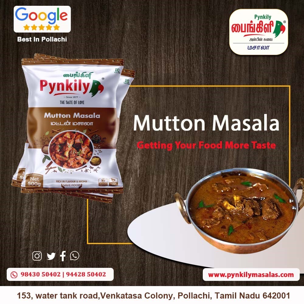 Pynkily Mutton Masala - Organic Meat Masala Blend | Powdered Shape, 500g To 50kg Packets, 4 Months Shelf Life