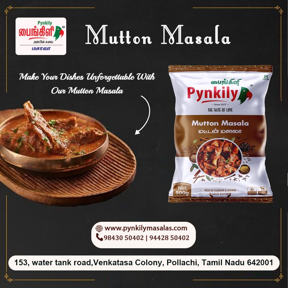Pynkily Mutton Masala - Organic Meat Masala Blend | Powdered Shape, 500g To 50kg Packets, 4 Months Shelf Life